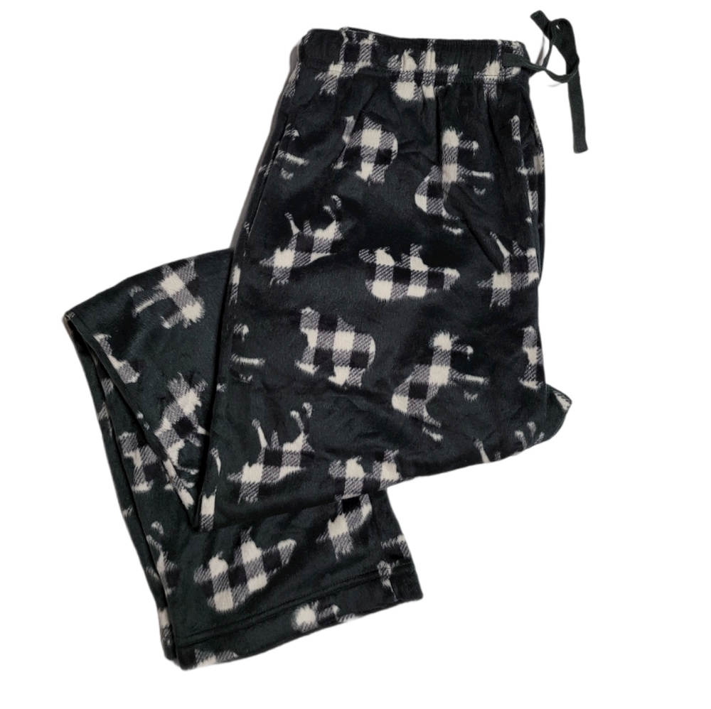 Stafford Mens Animal Print Fleece Sleep Pants - M
